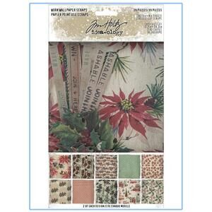 TIM HOLTZ Idea-Ology *CHRISTMAS 2021 WORN WALLPAPER SCRAPS* 39 Pcs Die Cuts NEW